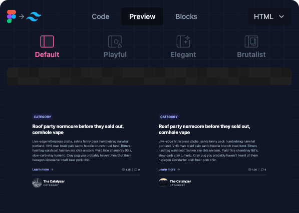 Figma to Tailwind AI screenshot